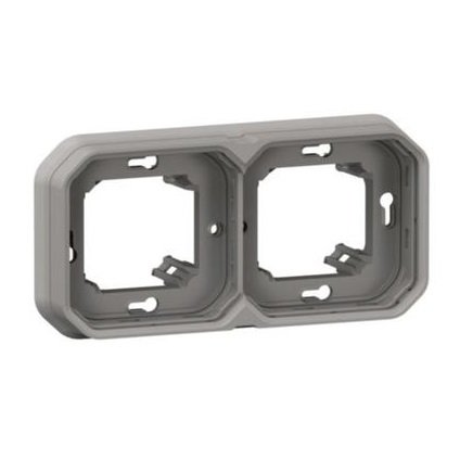 Фото Рамка-супорт 2-постова горизонтальна/вертикальна вбудований, колір Сірий PLEXO